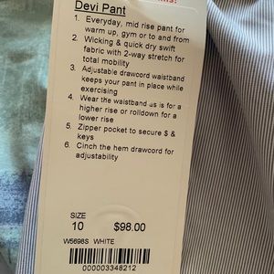 New with tags - Lululemon Devi pant.